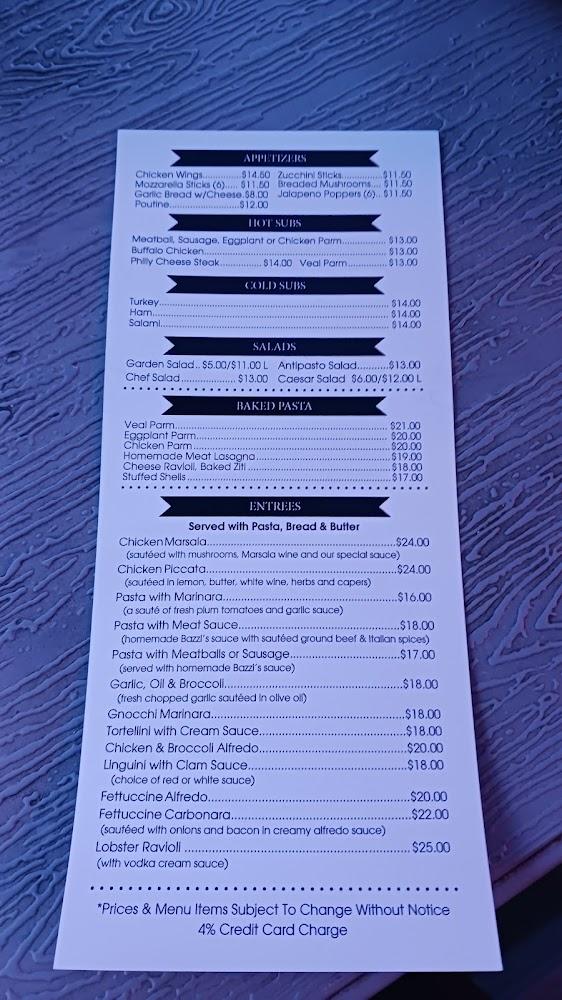 Bazzi's Pizza Menu image 1