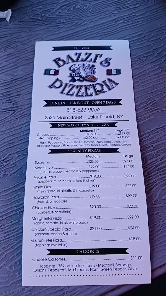 Bazzi's Pizza Menu image 2